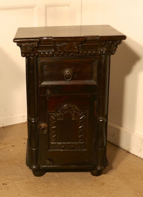 fig 1. Pair of Gothic Oak Bedside Cupboards