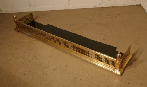Small Victorian Pierced Brass Fender