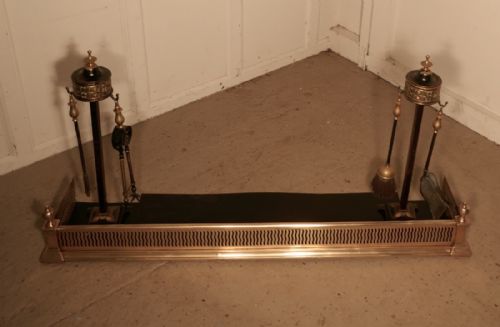 fig 1. Small Victorian Pierced Brass Fender