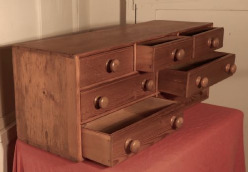 fig 2. A Small Victorian Pine Collectors Cabinet or Filing Drawers