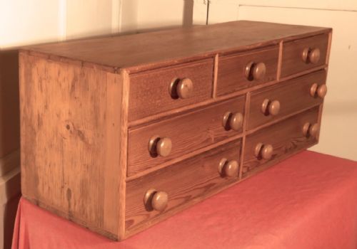 fig 3. A Small Victorian Pine Collectors Cabinet or Filing Drawers