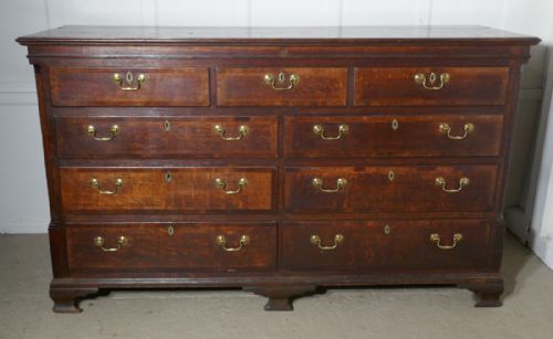 Large 18th Century Lancashire Oak Mule Chest, George III Dresser