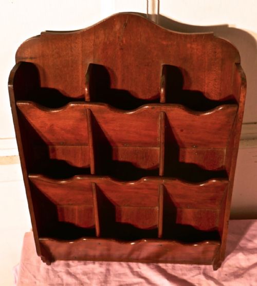 fig 2. 19th Century Mahogany, Leaflet Holder, Stationary Pigeon Holes