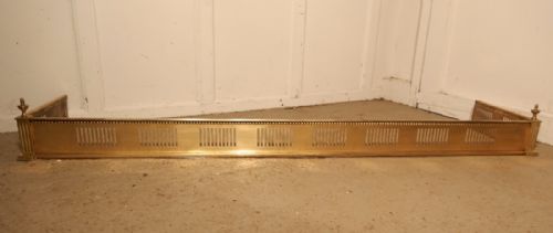 Long Victorian Pierced Brass Fender