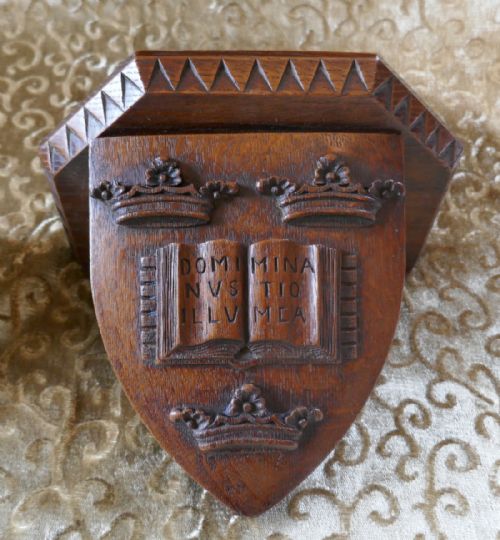 fig 1. A Pair of 19th Century Carved Oak Wall Brackets, Armorial Crests