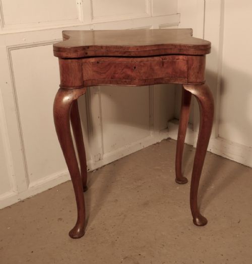 Queen Anne Style Inlaid Burr Walnut, Games Table, Chess and Backgammon