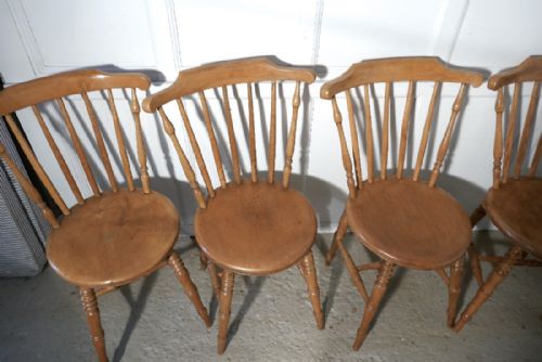 fig 4. Set of 6 Beech & Ash Country Kitchen Dining Chairs