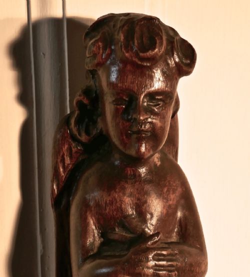 fig 3. Pair of Early 19th Century Carved Walnut Caryatid. Winged Angels