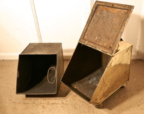 fig 2. A Victorian Brass Coal Scuttle, with Liner and Shovel
