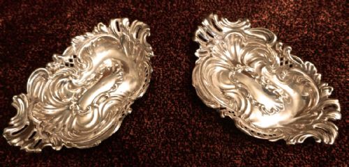 A Pair of Solid Silver Art Nouveau Sweet Dishes by Mappin Brothers, 1897