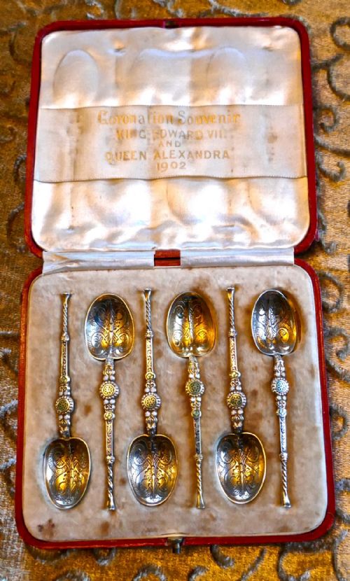 fig 5. Set of Silver Spoons Commemorating the Coronation of Edward VII & Queen Alexandra 1902