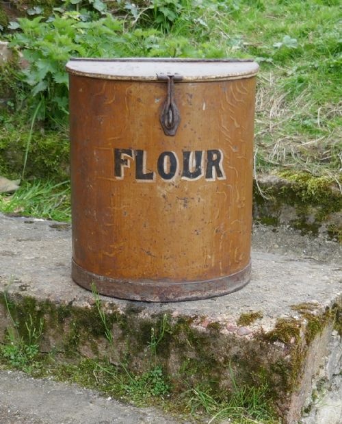 Large Victorian Painted Metal Flour Bin