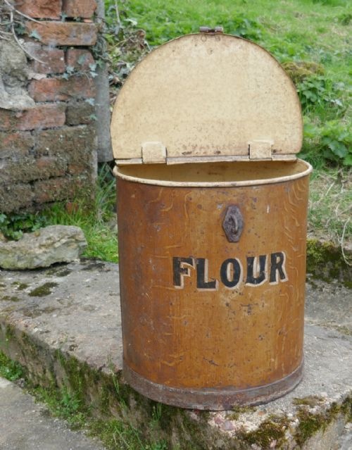 fig 1. Large Victorian Painted Metal Flour Bin