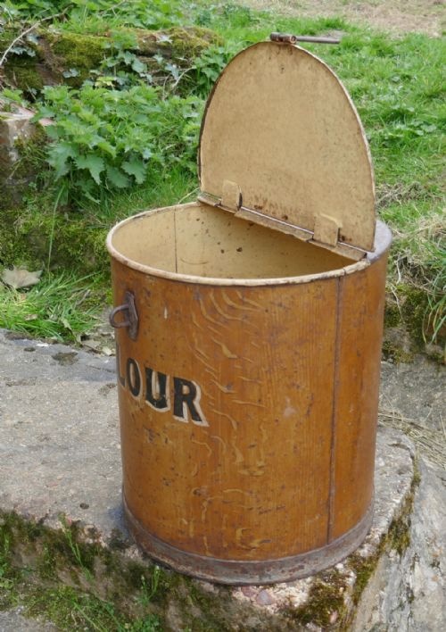 fig 3. Large Victorian Painted Metal Flour Bin