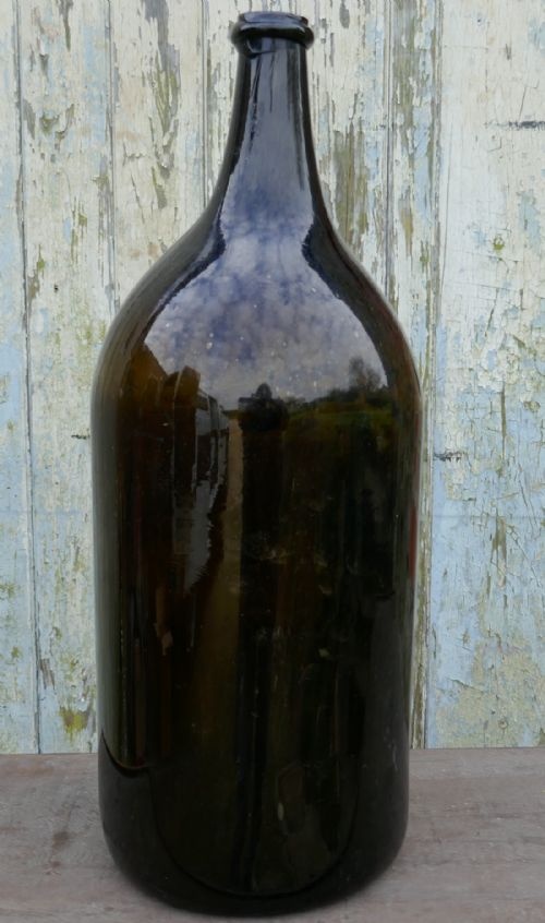 fig 2. Giant 19th Century Italian Olive Oil Bottle with Gold Number and Lable