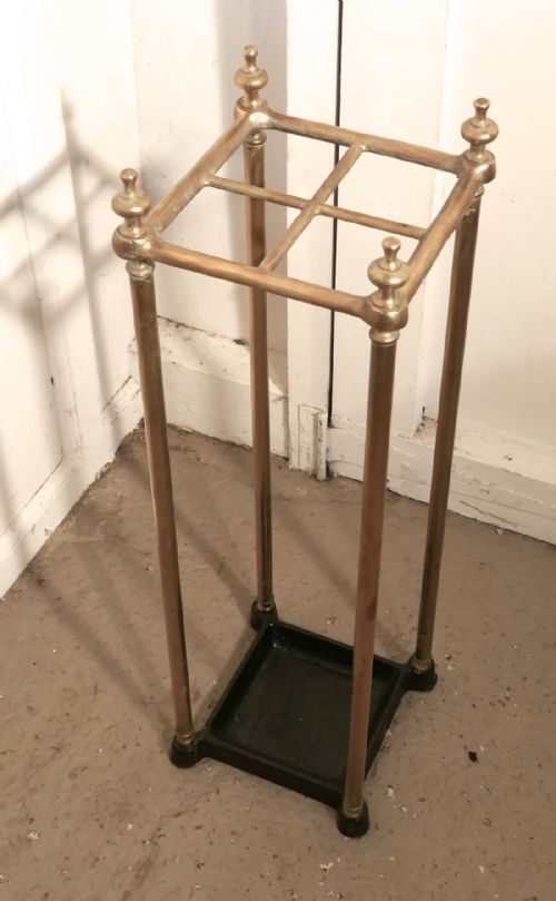 fig 1. A Petit Victorian Brass and Cast Iron Walking Stick Stand or Umbrella Stand