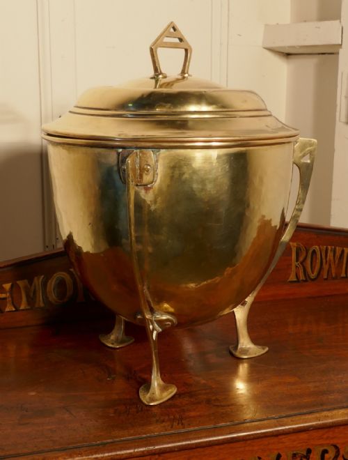 Arts and Crafts Brass Ice Bucket Champagne Wine Cooler