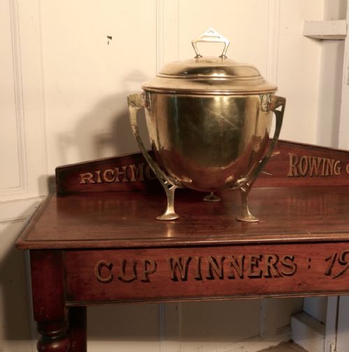 fig 1. Arts and Crafts Brass Ice Bucket Champagne Wine Cooler