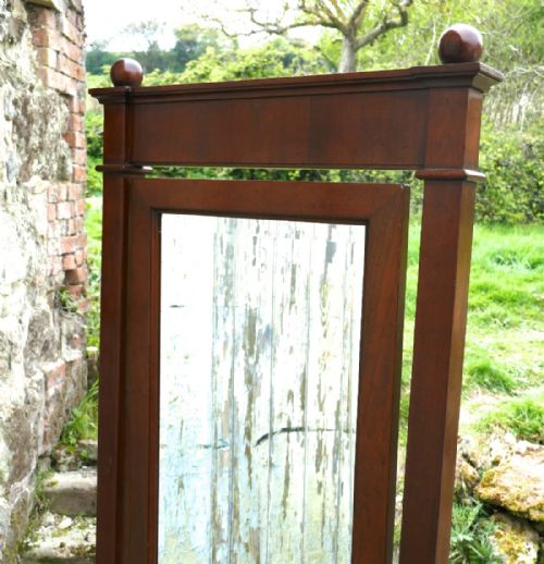 fig 3. A large 19th Century Walnut Cheval Mirror, Gentlemans outfitter