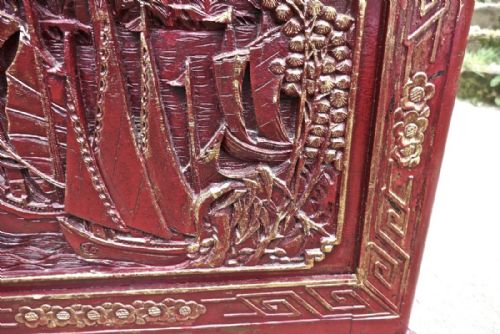 fig 4. Large Carved Oriental Camphor Wood Chest