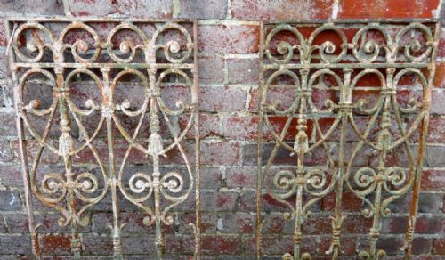 fig 1. A Pair of Large French Cast Iron Arts and Crafts Door Panels