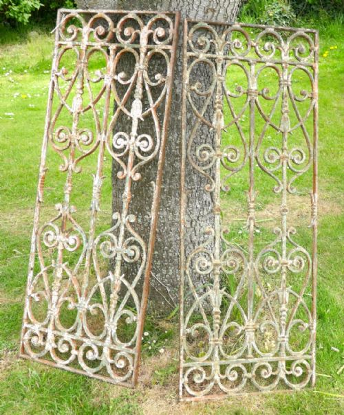 fig 3. A Pair of Large French Cast Iron Arts and Crafts Door Panels