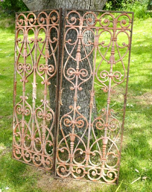 fig 4. A Pair of Large French Cast Iron Arts and Crafts Door Panels