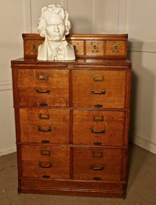 fig 2. Large Edwardian 11 Drawer Oak Filing Cabinet, by Shannon