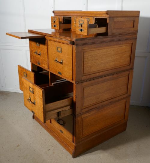 fig 4. Large Edwardian 11 Drawer Oak Filing Cabinet, by Shannon
