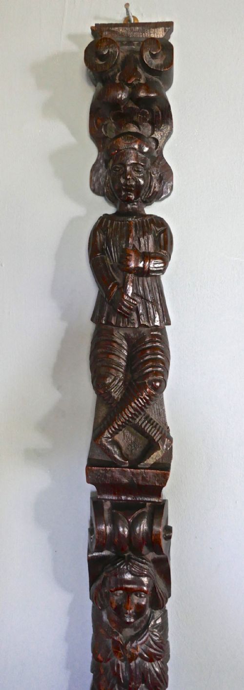 fig 1. Pair of 19th Century Large Oak Caryatid Figures of Angels and Musicians