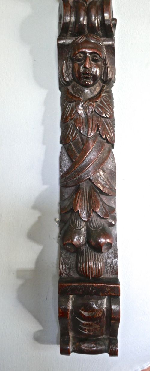 fig 2. Pair of 19th Century Large Oak Caryatid Figures of Angels and Musicians