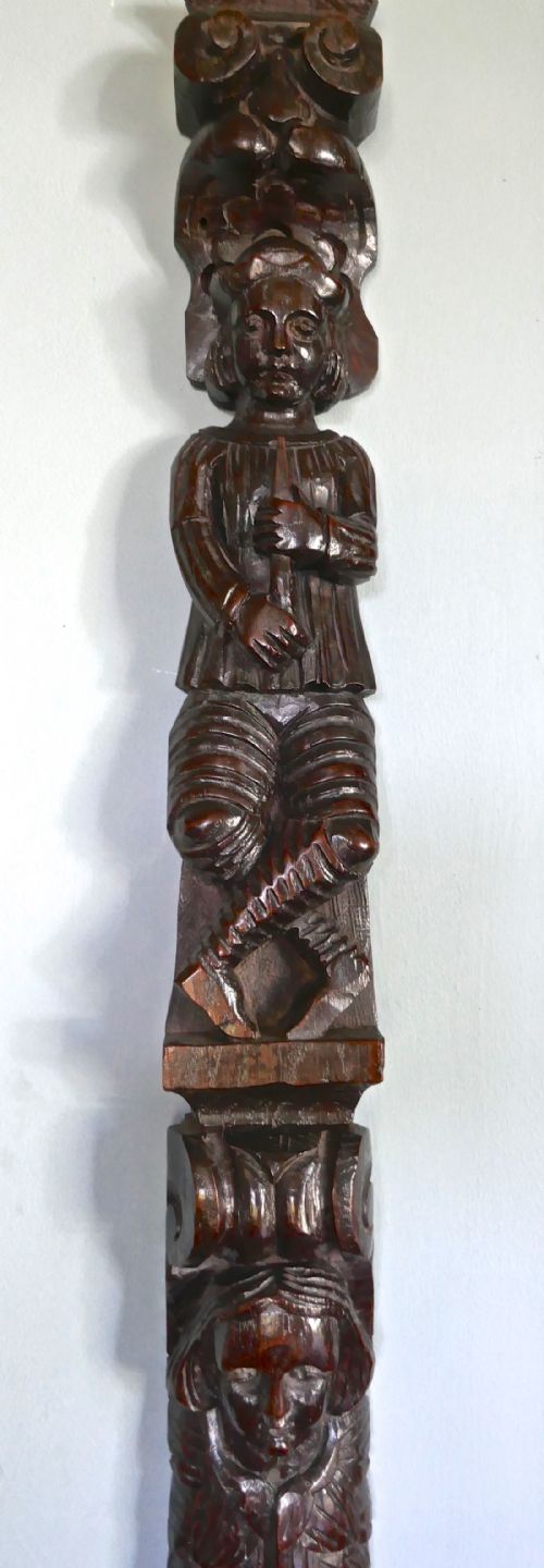 fig 3. Pair of 19th Century Large Oak Caryatid Figures of Angels and Musicians