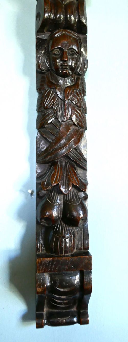 fig 4. Pair of 19th Century Large Oak Caryatid Figures of Angels and Musicians