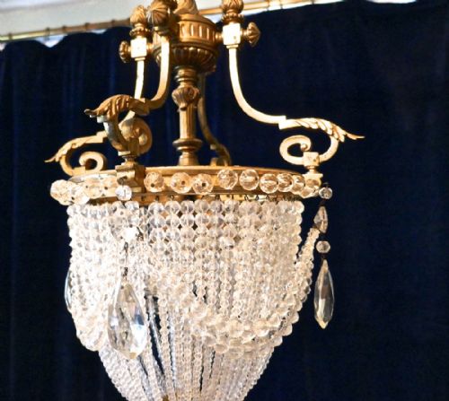 fig 1. Beautiful French Empire Style Basket Chandelier