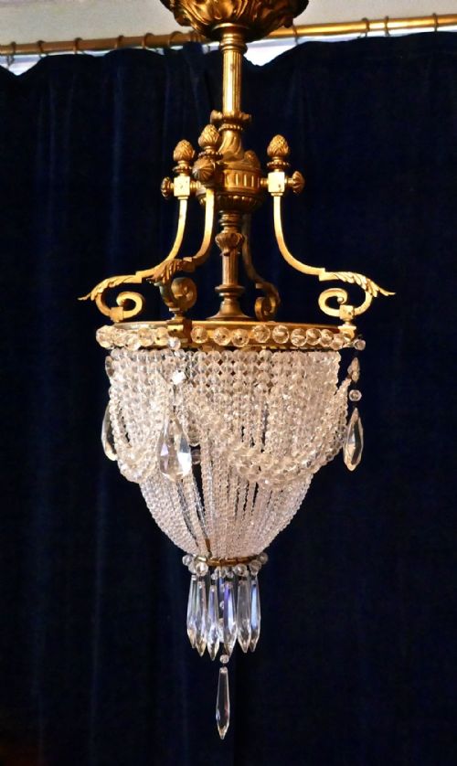 fig 2. Beautiful French Empire Style Basket Chandelier
