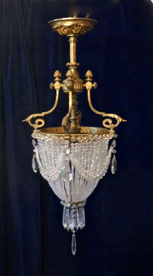 fig 3. Beautiful French Empire Style Basket Chandelier
