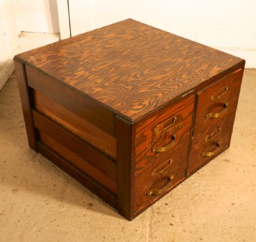 fig 1. Filing Cabinet, Chemist Drawers with Gold Lettering
