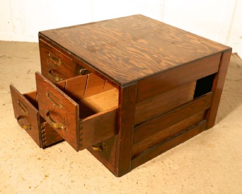 fig 1. Filing Cabinet, Chemist Drawers with Gold Lettering