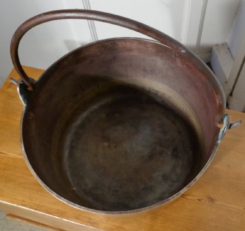 fig 1. Very Heavy 19th Century Brass Preserving or Jam Pan