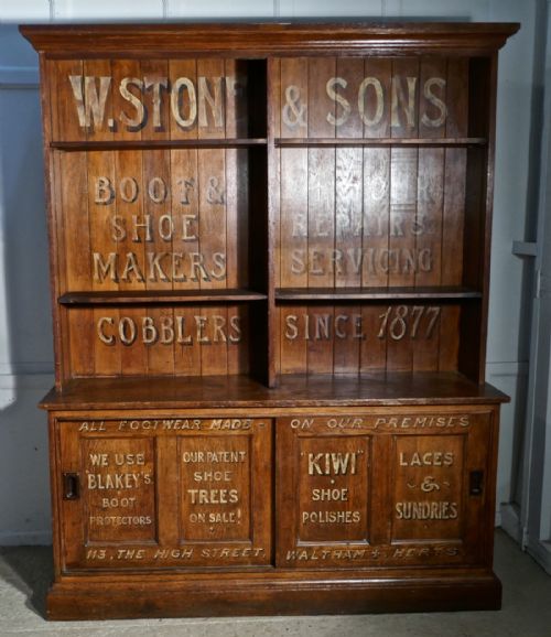 19th Century Oak Dresser Painted for Shoe Shop Display,
