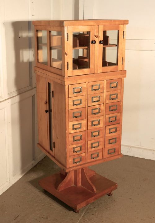 Revolving Specimen or Collectors Cabinet