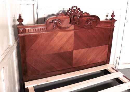 fig 1. French Carved Walnut Double Bed