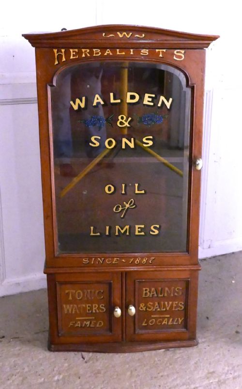 fig 3. A Pair of Victorian Mahogany Sign Painted Chemist’s or Bathroom Cupboards
