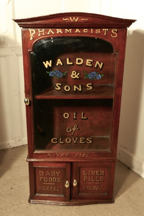 fig 4. A Pair of Victorian Mahogany Sign Painted Chemist’s or Bathroom Cupboards
