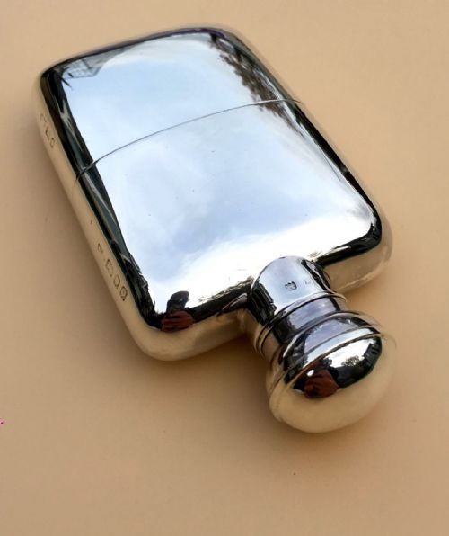A Solid Silver Hall Marked Hip Flask and Cup by Mappin & Webb 1929