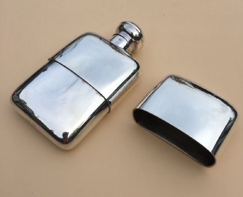 fig 1. A Solid Silver Hall Marked Hip Flask and Cup by Mappin & Webb 1929