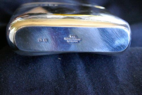 fig 3. A Solid Silver Hall Marked Hip Flask and Cup. Date 1935