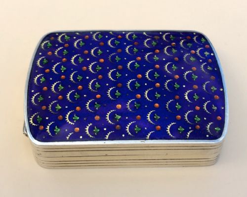Lovely Solid Austrian Silver Enamel Compact Case