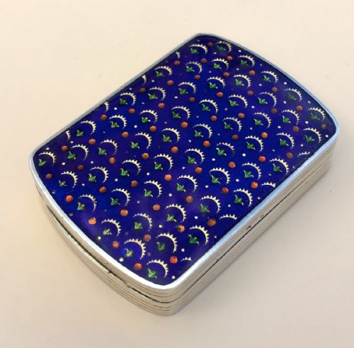 fig 1. Lovely Solid Austrian Silver Enamel Compact Case