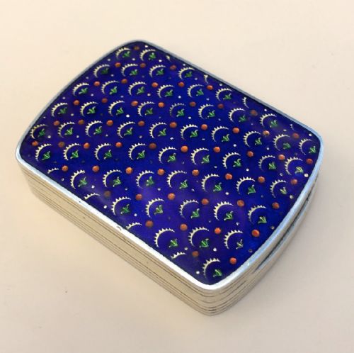 fig 2. Lovely Solid Austrian Silver Enamel Compact Case